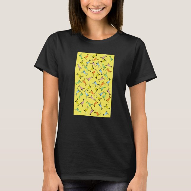 Camiseta Padrão Multicolor australiano de pássaros de frang (Frente)