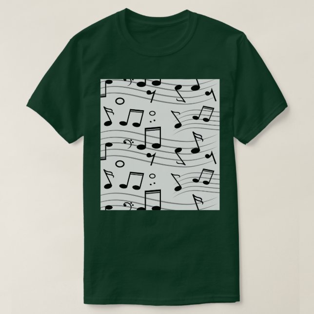 Camiseta Padrão Musical Notes (Frente do Design)