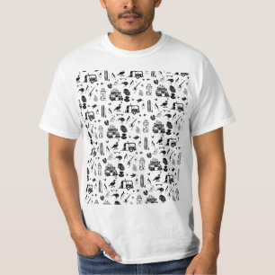 Camiseta Padrão neozelandês preto e branco