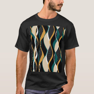 Camiseta Padrão ondulado abstrato, colorido.