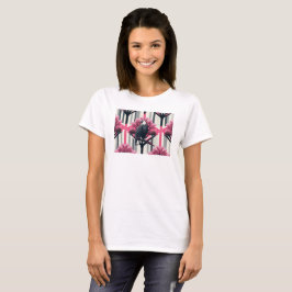 Camiseta Padrão Orchard Águia Cinza Rosa Atômico