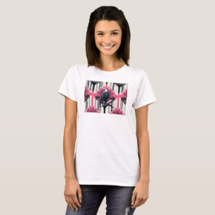 Camiseta Padrão Orchard Águia Cinza Rosa Atômico 