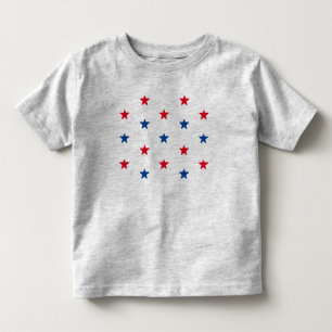 Camiseta Padrão Patriótico de estrelas brancas azuis 4 de