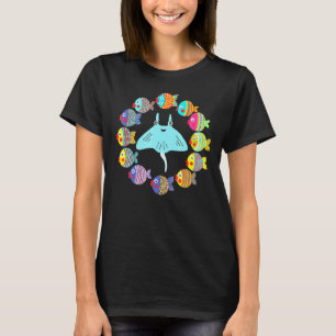 Camiseta Padrão Peixe Colorido Pequeno Tubarão Martelo Fofo