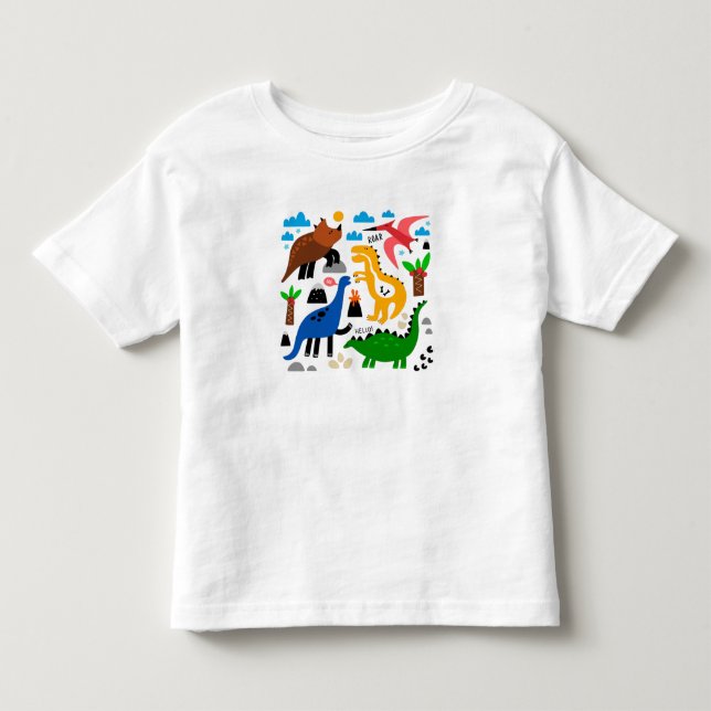 Camiseta Padrão perfeito dos dinossauros (Frente)