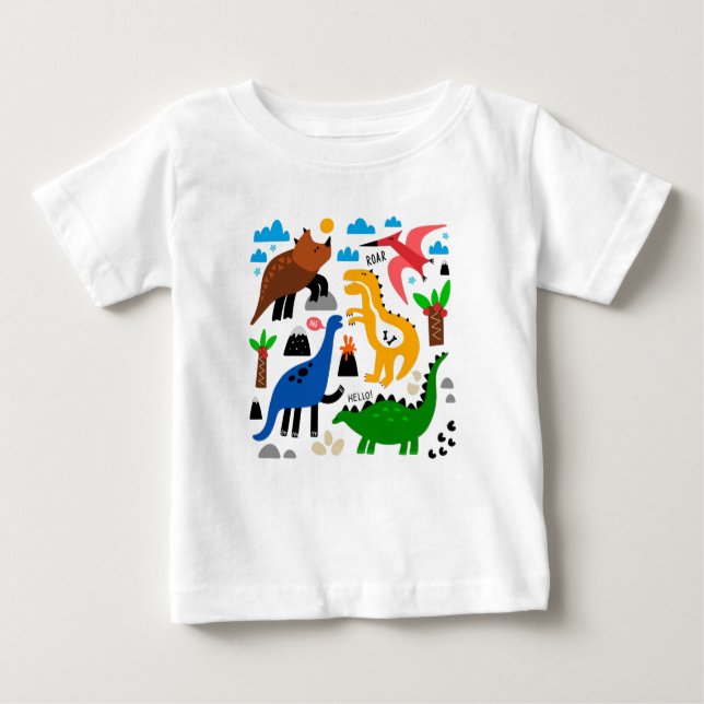 Camiseta Padrão perfeito dos dinossauros (Frente)