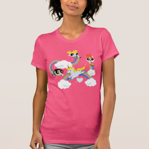 Camiseta Padrão Powerpuff Girls & Donny Rainbow