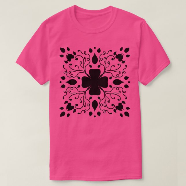 Camiseta Padrão Preto de Vestido 1 (Frente do Design)