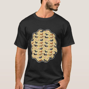Camiseta Padrão primavera Dachshund Com Flores
