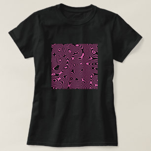 Camiseta Padrão Psicodélico de Onda Abstrato Trippy Lines