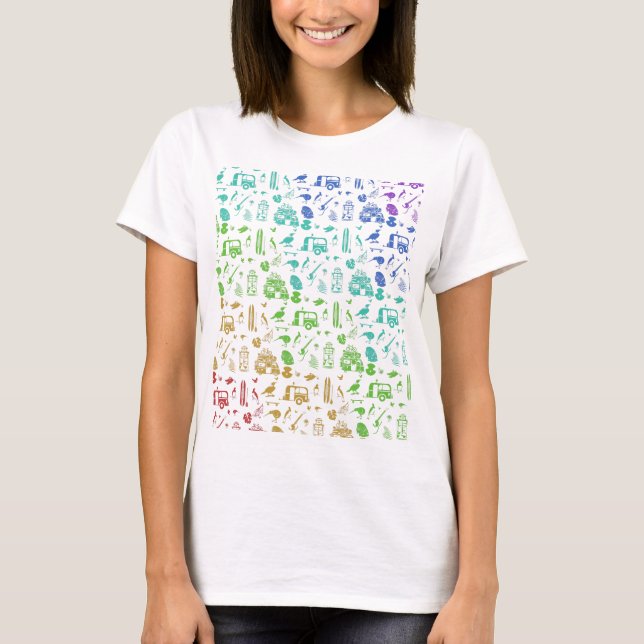 Camiseta Padrão Rainbow Nova Zelândia (Frente)