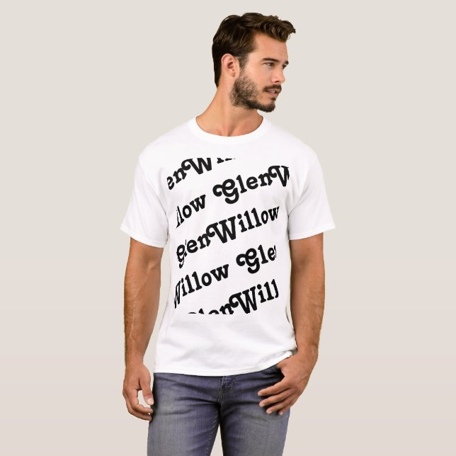 Camiseta Padrão repetido de Glen Maravilha Letras Retrópica (Frente Completa)
