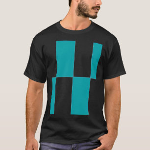 Camiseta Padrão Retro Costeiro Xadrez Azul Tonal Adesivo
