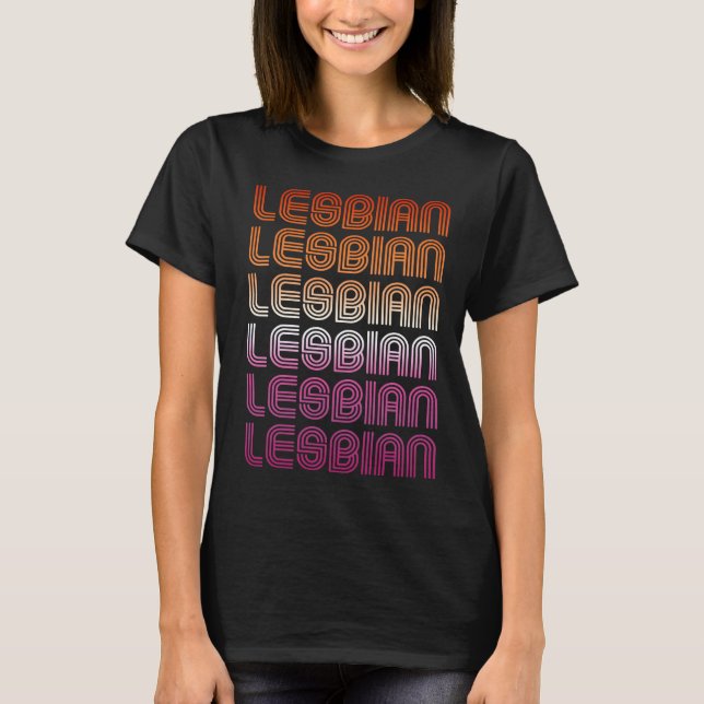 CAMISETA PADRÃO RETRÔ DE ORGULHO LÉSBICO (Frente)