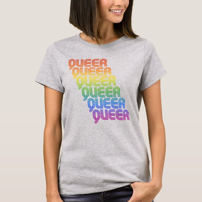 Camiseta Padrão Retro Queer (Frente)