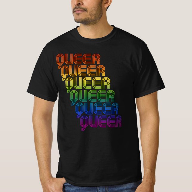 Camiseta Padrão Retro Queer (Frente)