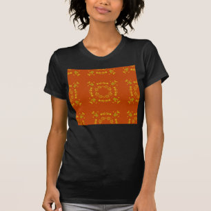 Camiseta Padrão Retroativo dos Damascos Florais Amarelos, L