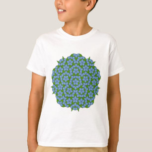Camiseta Padrão Rhombus Penrose Verde e Azul