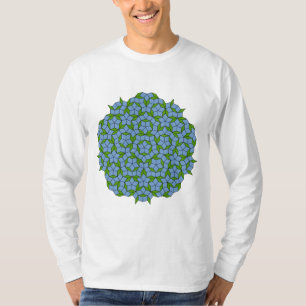 Camiseta Padrão Rhombus Penrose Verde e Azul