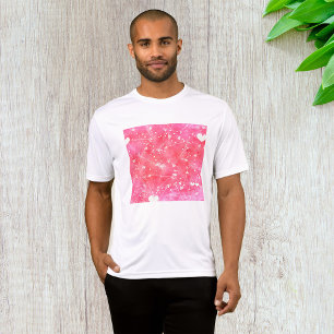 Camiseta Padrão Romântico de Corações e Setas Cor-de-Água R