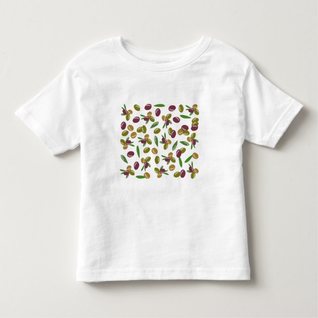 Camiseta Padrão Rustic Olive and Olive Leaves (Frente)