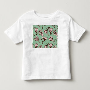 Camiseta Padrão sem costura com botões de flores de primave