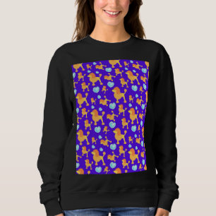 Camiseta Padrão Sem Costura Com Corações Brilhantes Azuis
