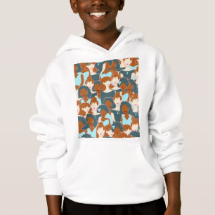 Camiseta Padrão sem costura com garotas negras e brancas