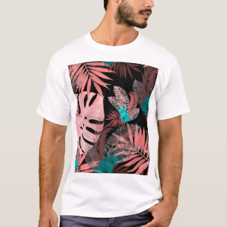 Camiseta Padrão Sem Costura de Orquídea Tropical
