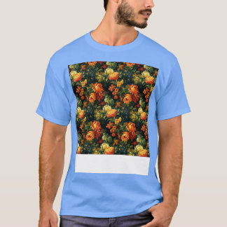 Camiseta Padrão sem costura floral Boho Flor Rosa Bonito Wi