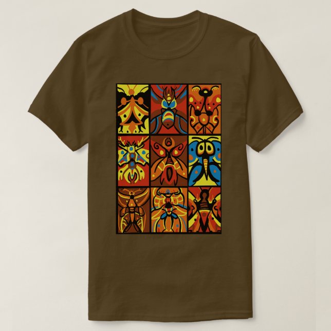 Camiseta Padrão simples da borboleta (Frente do Design)