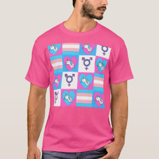 Camiseta Padrão Trans em Cores de Sinalizador de Prioridade