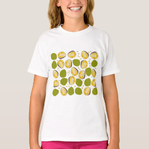 Camiseta Padrão Tropical de Colza de Verão - Fruta exótica