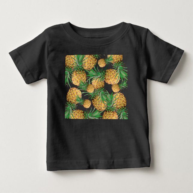 Camiseta Padrão Tropical Yummy Pineapple (Frente)
