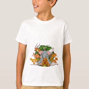 Camiseta Padrão Único de Animais Coloridos