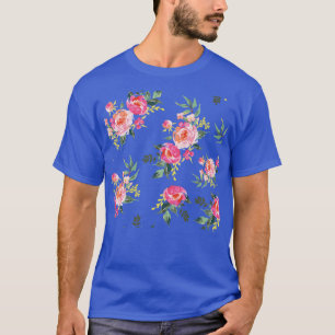 Camiseta padrão uniforme de rosas selvagens