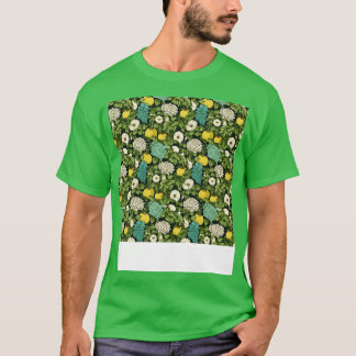 Camiseta Padrão Vegetal Sem Costura Veggie Leafy Green Sala