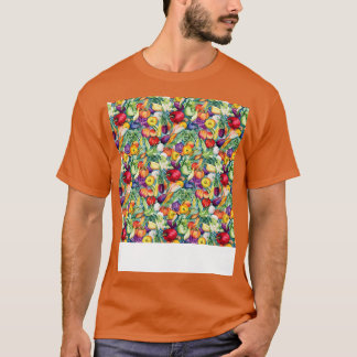 Camiseta Padrão Vegetal Sem Costura Veggie Leafy Green Sala