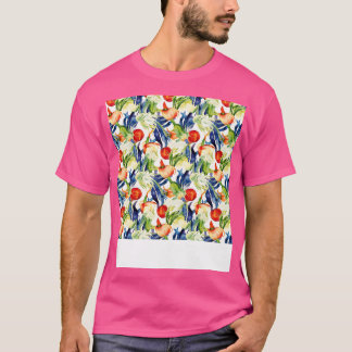 Camiseta Padrão Vegetal Sem Costura Veggie Leafy Green Sala