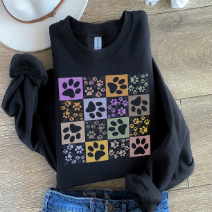 Camiseta Padrão Verificado de Pet Paw Retro