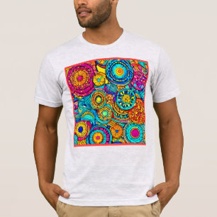 Camiseta Padrão Vibrante: Um Caleidoscópio de Desenho Color