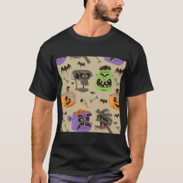 Camiseta padrão vintage de Halloween