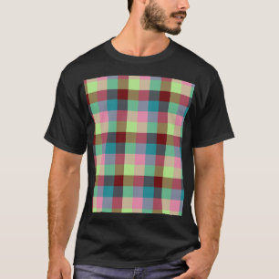 Camiseta Padrão xadrez geométrico moderno colorido contínuo