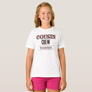 Camiseta Padrão Xadrez Personalizado Equipe de Primos