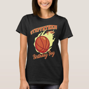 Camiseta Padrasto Da Família B De Basquete Birthday Boy
