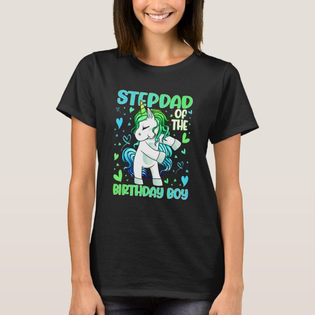 Camiseta Padrasto da Princesa do Aniversário Dabbing Uni (Frente)