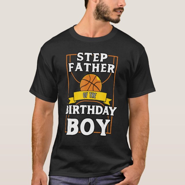Camiseta Padrasto Do Aniversário De Basquete (Frente)