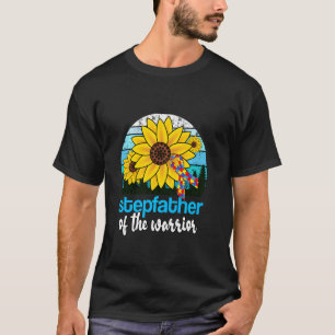 Camiseta Padrasto do Guerreiro Autismo Pai Girassol Gordo