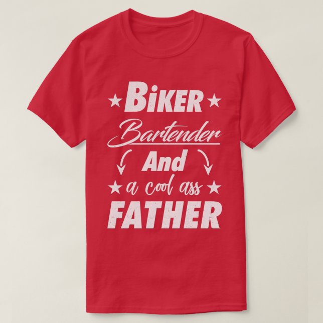 Camiseta Padre Biker Bartender (Frente do Design)