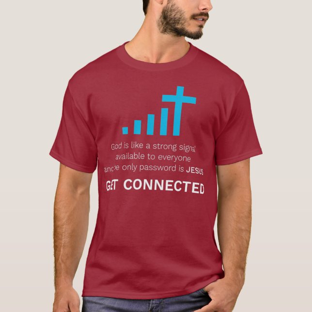 Camiseta Padre Católico Engraçado Presente Conectado (Frente)